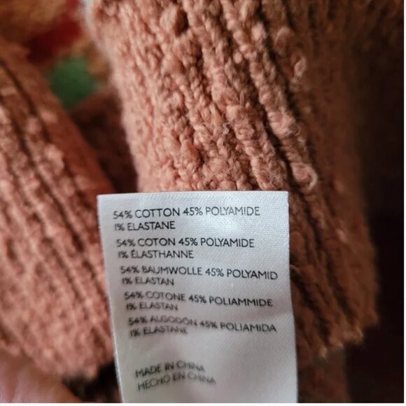 Free People Ruben Autumn Sunset Combo Plaid Oversized Sweater size M - Picture 8 of 9